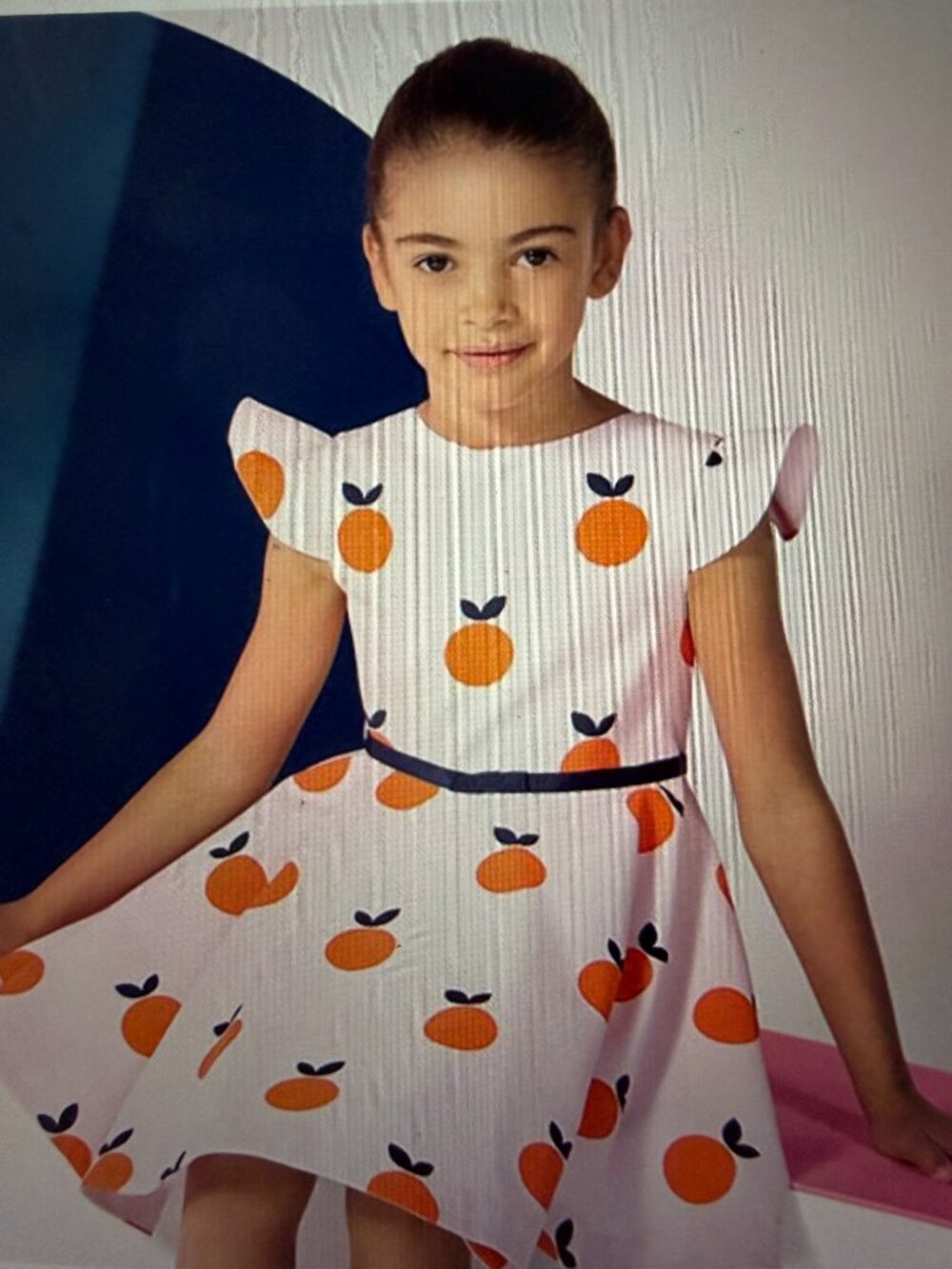 Jacadi Paris - Girls dress with clementine motif - Age 10 years